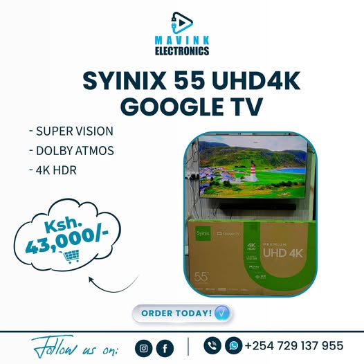 Syinix 55” UHD 4K Google TV